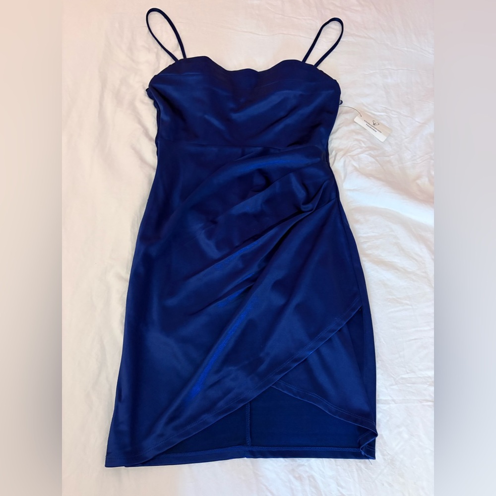 Windsor Navy Satin Mini Dress Size Medium